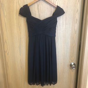 David’s bridal bridesmaid navy short dress